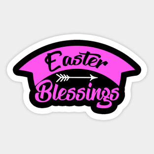 Pink words "Easter Blessings" Sticker